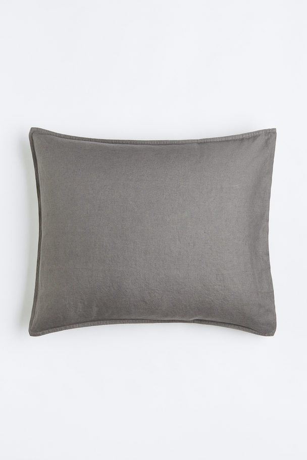 H&M HOME Washed Linen Pillowcase Grey