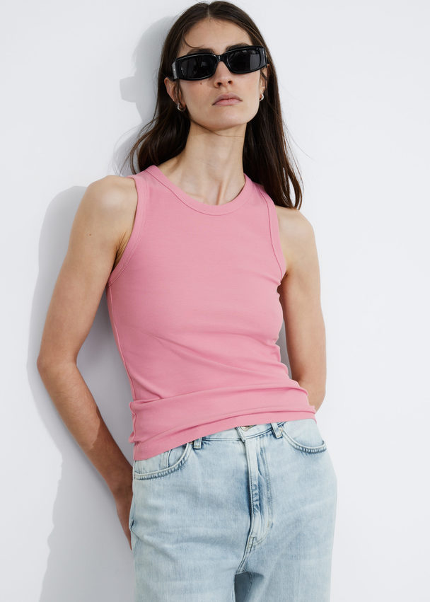 & Other Stories Fitted Tank Top Light Pink