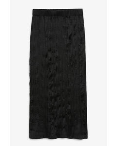 Zwarte Crinkle Maxi-jurk Rok Zwart