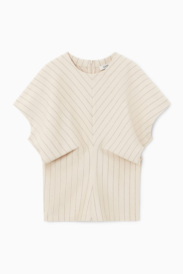 COS Draped-waist Top Off-white / Pinstriped