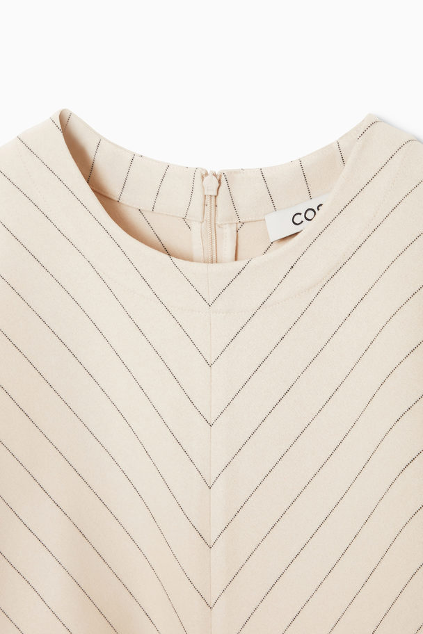 COS Draped-waist Top Off-white / Pinstriped