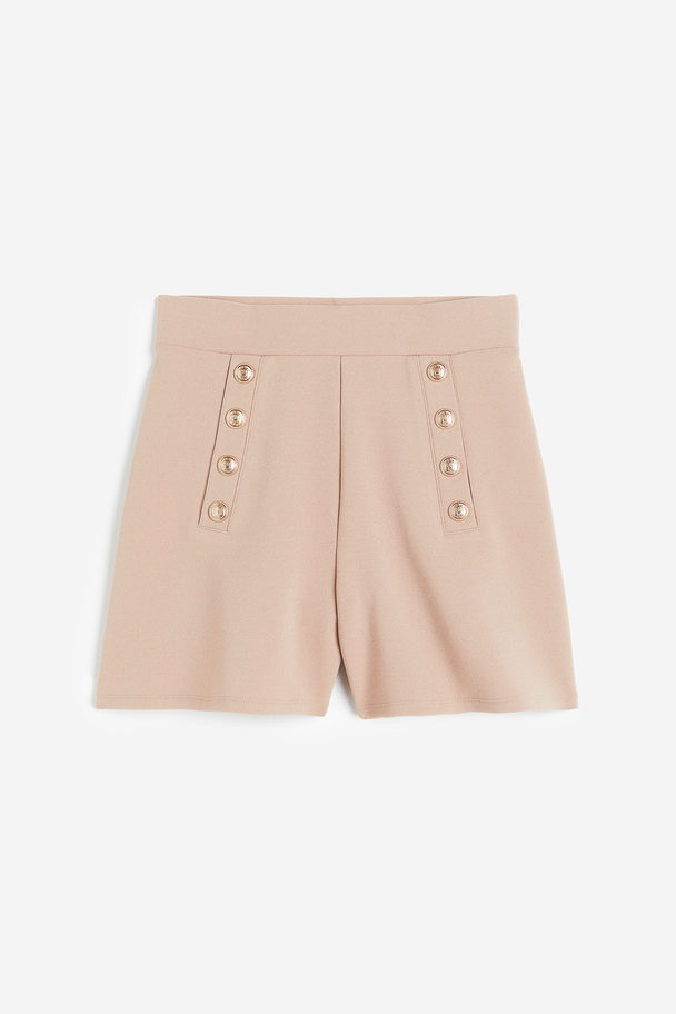 H&M Button-front Shorts Beige