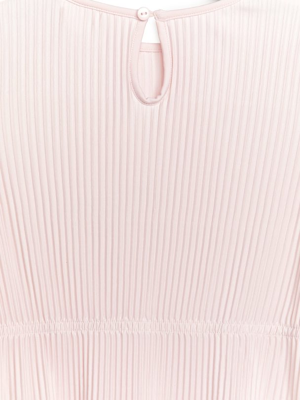 Arket Pleated Jersey Dress Light Pink