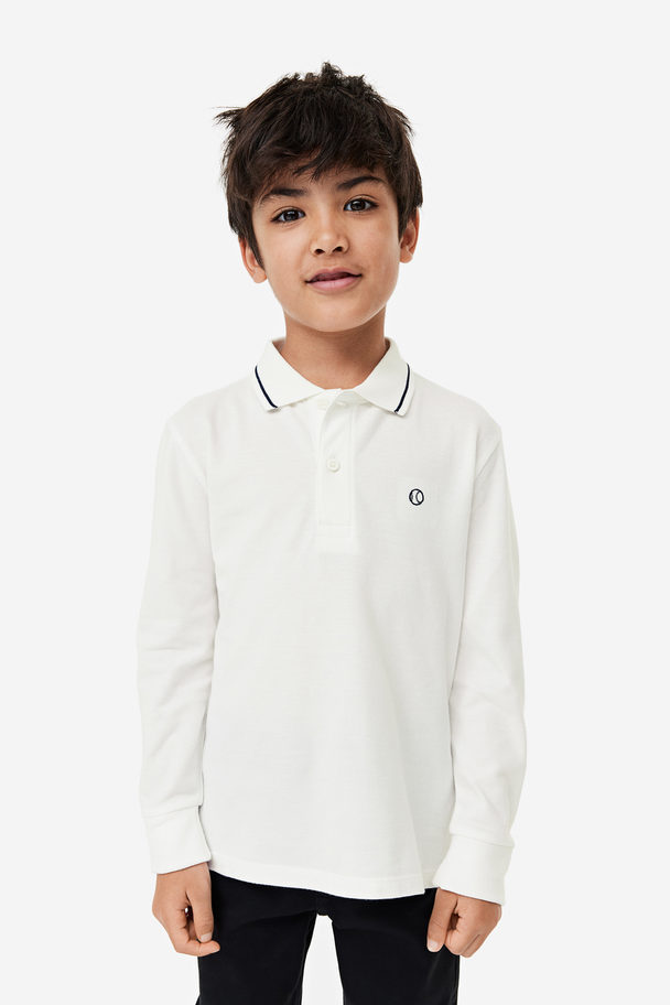 H&M 2-pak Poloshirt I Piqué Marineblå/hvid