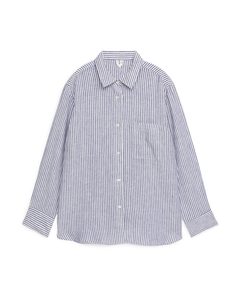 Lightweight Linen Shirt Blue/white