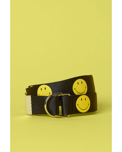 Printed Fabric Belt Black/smiley®