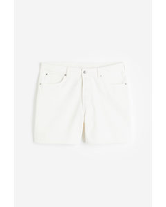 H&M+ Curvy Fit Bermuda High Denim Shorts Weiß