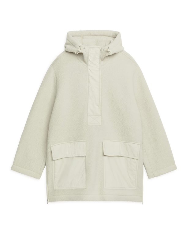 Arket Hooded Fleece Jacket Off-white
