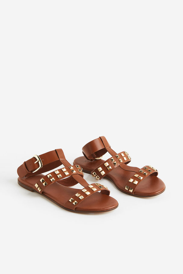 H&M Studded Sandals Brown