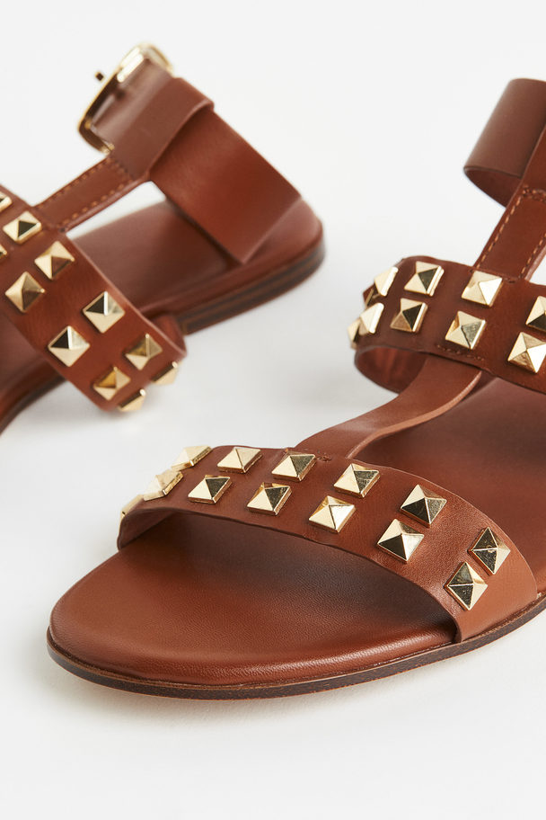 H&M Studded Sandals Brown