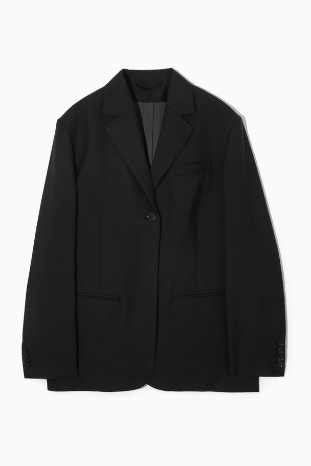 COS Relaxed-fit Minimal Wool Blazer Black