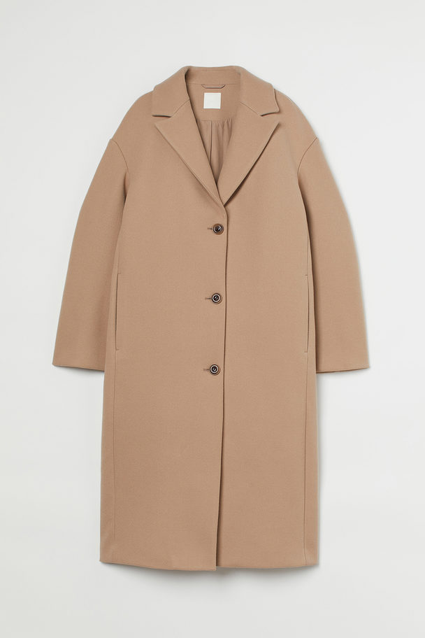 H&M Straight-style Coat Beige