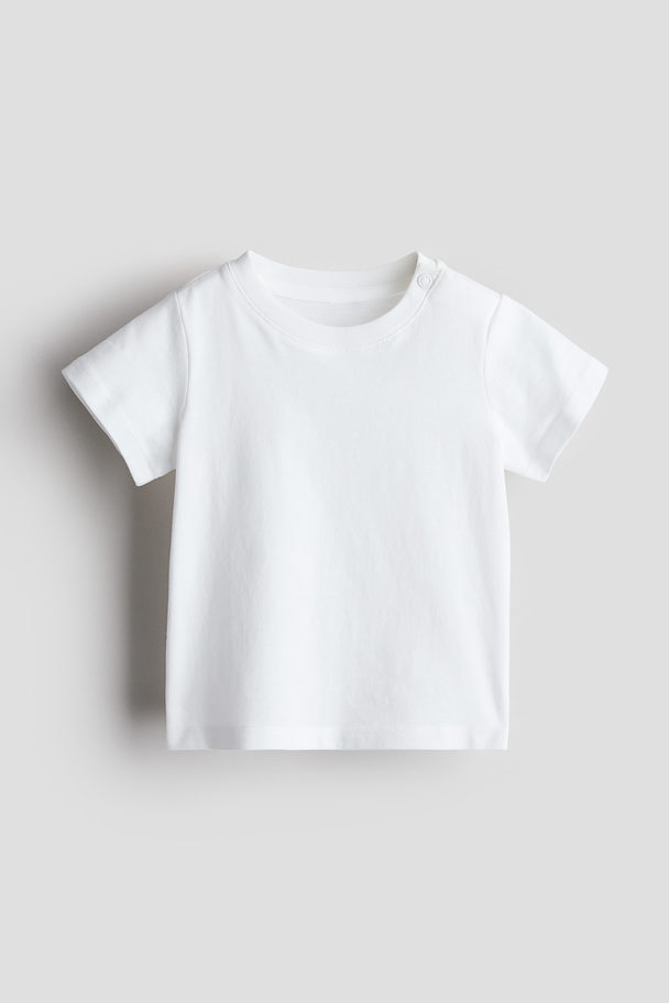 H&M T-Shirt aus Baumwolljersey Weiß