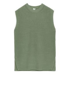Knitted Vest Dusty Green
