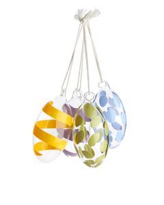 Oval Glass Ornaments Multicolour
