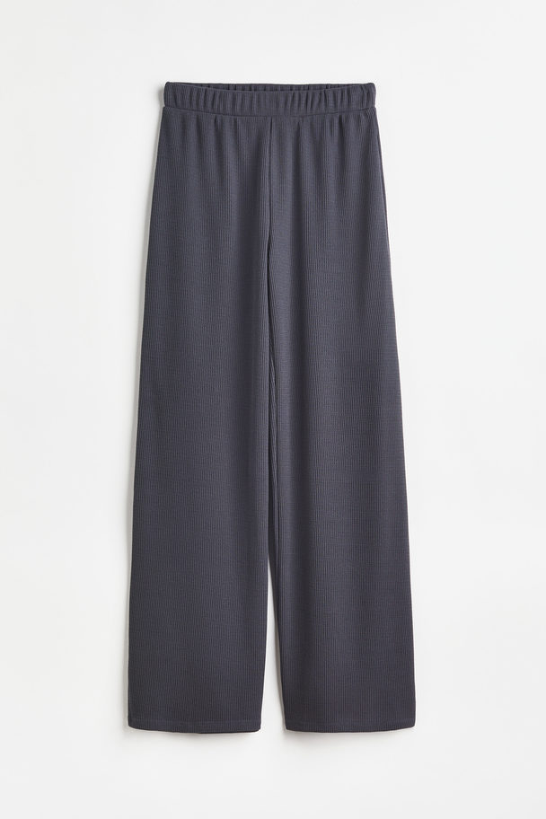 H&M Jerseyjoggers in Waffeloptik Dunkelgrau