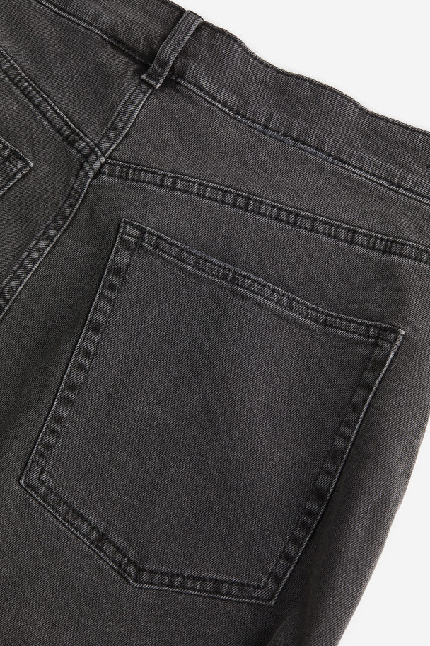 H&M H&m+ High-waisted Denim Shorts Dark Grey