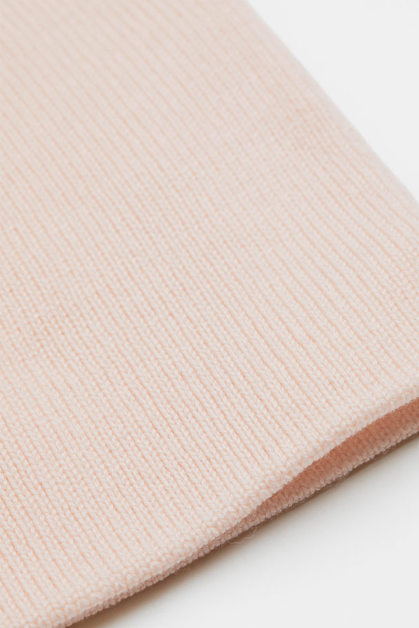 H&M Fine-knit Wool Hat Light Powder Pink