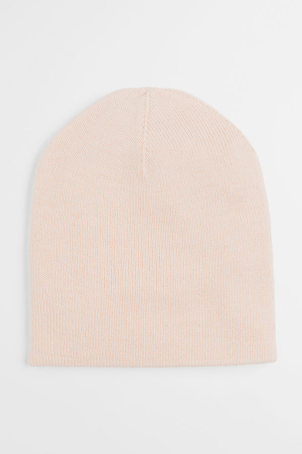 H&M Fine-knit Wool Hat Light Powder Pink