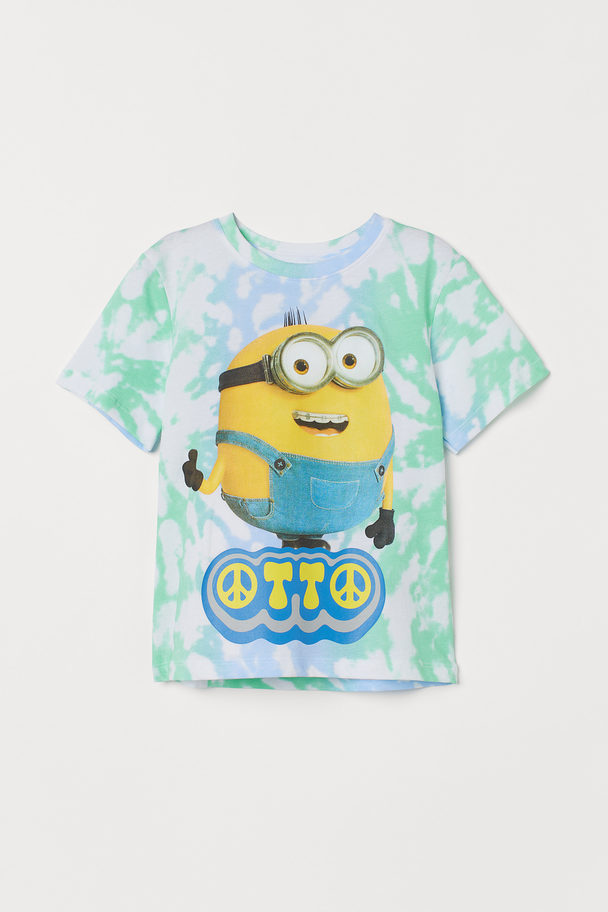 H&M Printed T-shirt Turquoise/despicable Me
