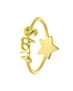 Zilveren Goldplated Ring Star