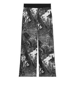 Arket And Tove Jansson Silk Trousers Black/white