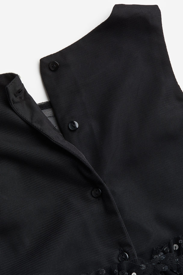 H&M Embellished Tulle Dress Black