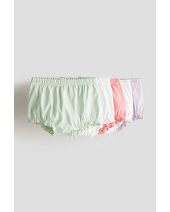 5-pack Cotton Jersey Bloomers Mint Green/pink