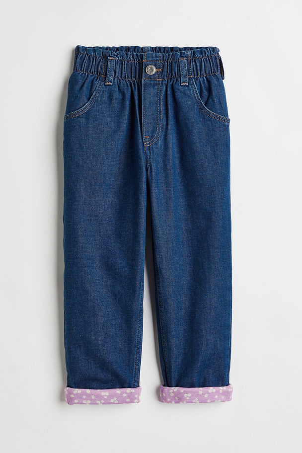 H&M Relaxed Fit Lined Jeans Denim Blue