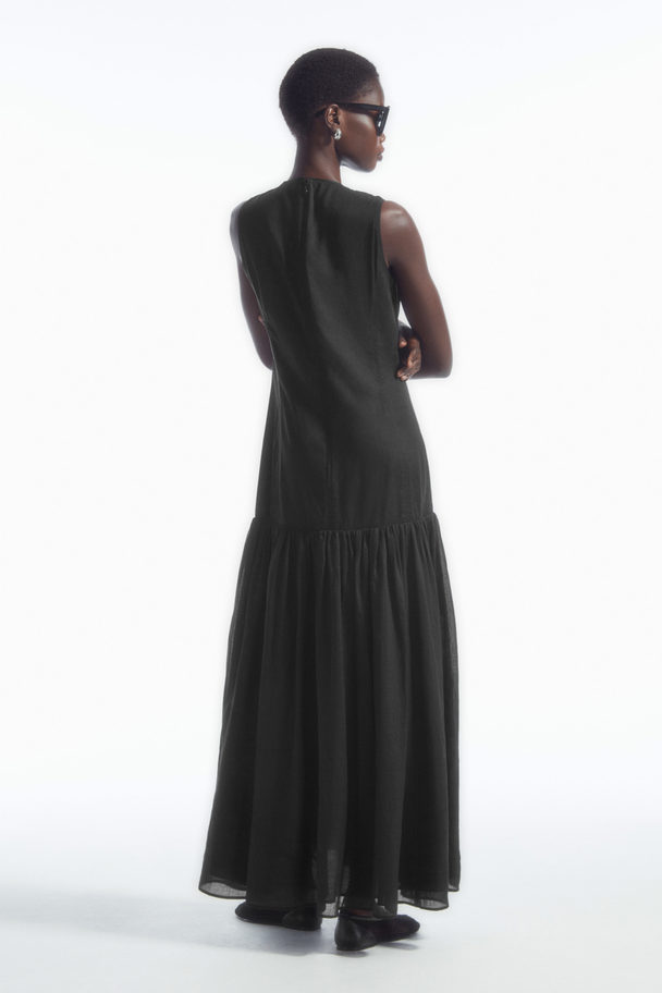 COS Dropped-waist Maxi Dress Black