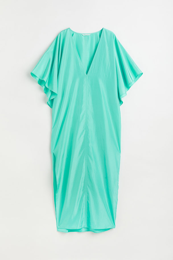 H&M Kleid mit V-Ausschnitt Türkis