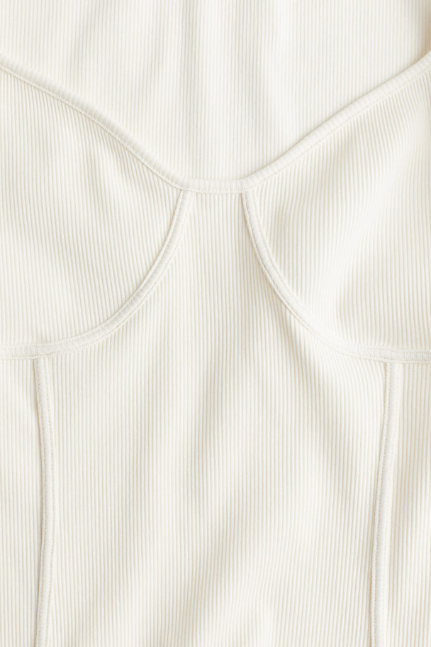 H&M Shirt im Korsagenlook Cremefarben