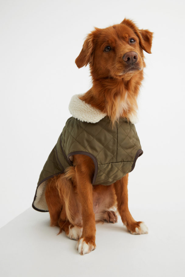 H&M Quilted Dog Jacket Khaki Green