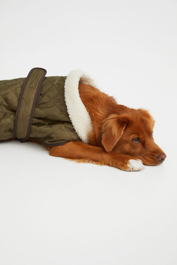 H&M Quilted Dog Jacket Khaki Green