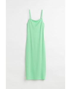 Open-backed Ribbed Jersey Dress Mint Green