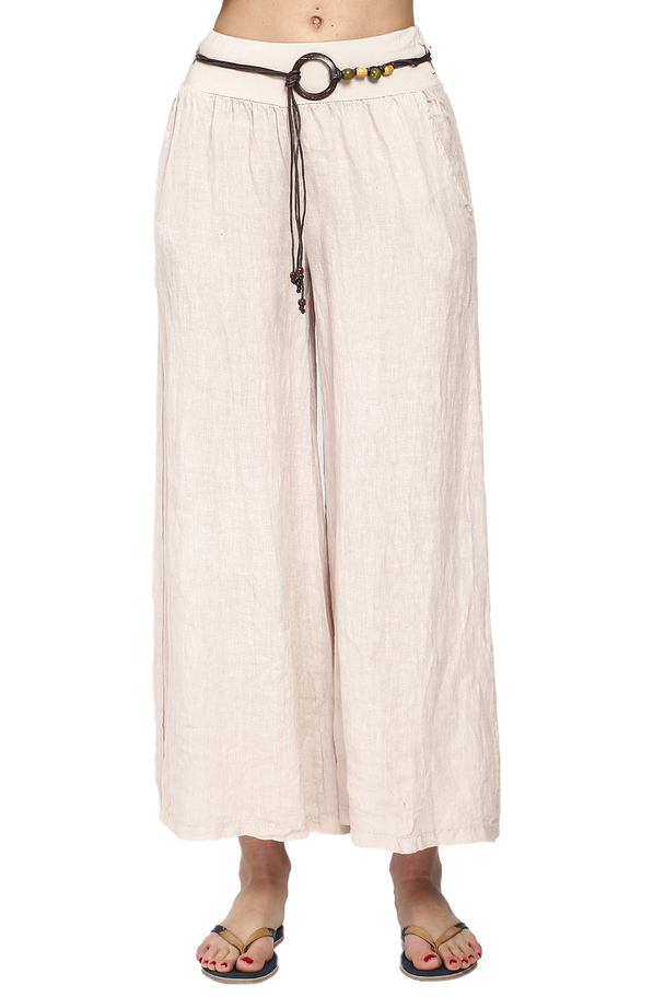 Le Jardin du Lin Full Length Skirt Pants Flared Linen Belt Included