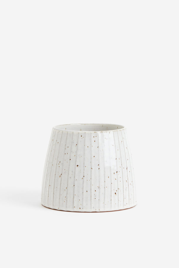 H&M HOME Small Terracotta Plant Pot White/speckled
