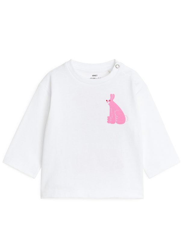 ARKET Langärmeliges T-Shirt von ARKET und YUK FUN Weiß/Rosa