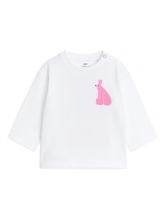 Langärmeliges T-Shirt von ARKET und YUK FUN Weiß/Rosa