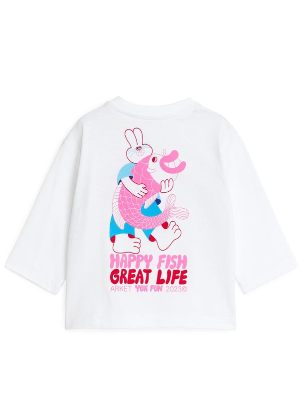 ARKET Arket And Yuk Fun Long-sleeve T-shirt White/pink