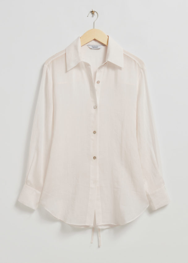 & Other Stories Loose-fit Back-tie Detail Shirt White