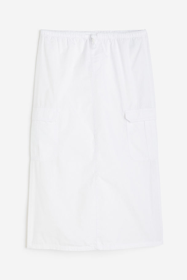 H&M Fallschirmrock aus Baumwolle Weiß