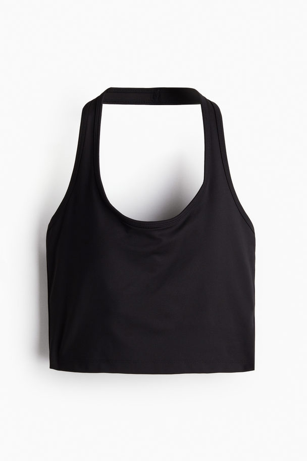 H&M DryMove ™ Neckholder-Sporttop Schwarz