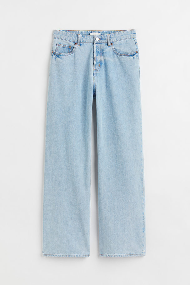 H&M Wide High Jeans Blauw