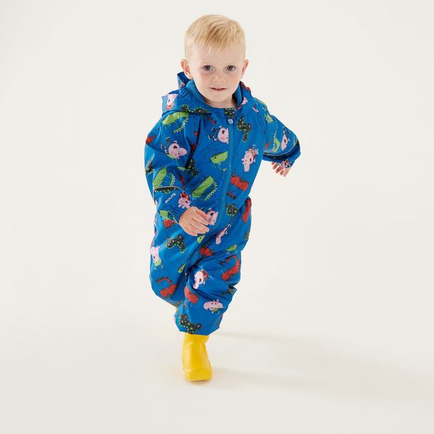 Regatta Regatta Childrens/kids Pobble Peppa Pig Dinosaur Waterproof Puddle Suit