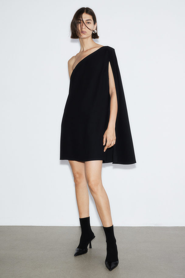 H&M One Shoulder-kjole Sort