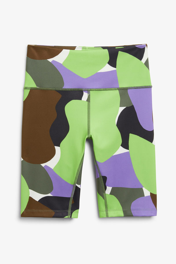 Monki Multicoloured Active Bike Shorts Abstract Print