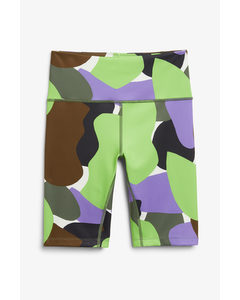 Multicoloured Active Bike Shorts Abstract Print