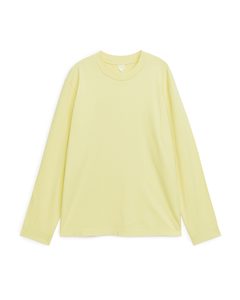 Long-sleeved Organic Cotton T-shirt Light Yellow