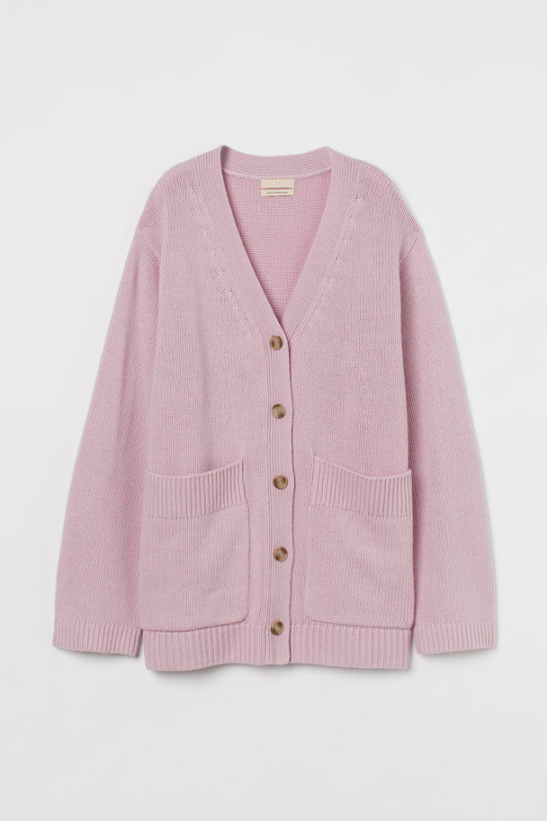 H&M Cashmere-blend Knitted Cardigan Light Pink